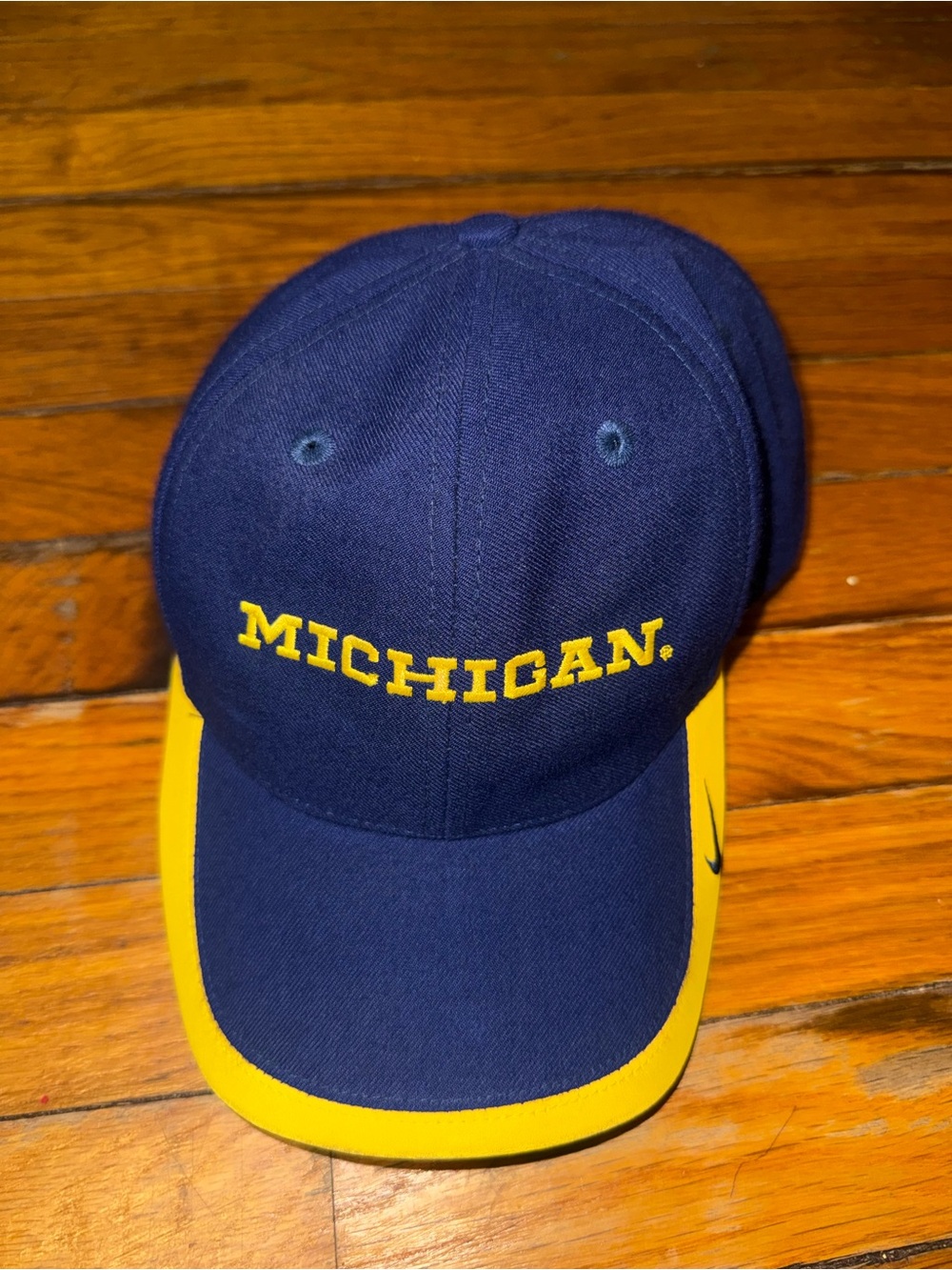 Nike Navy and Yellow Michigan Baseball Cap